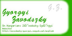 gyorgyi zavodszky business card